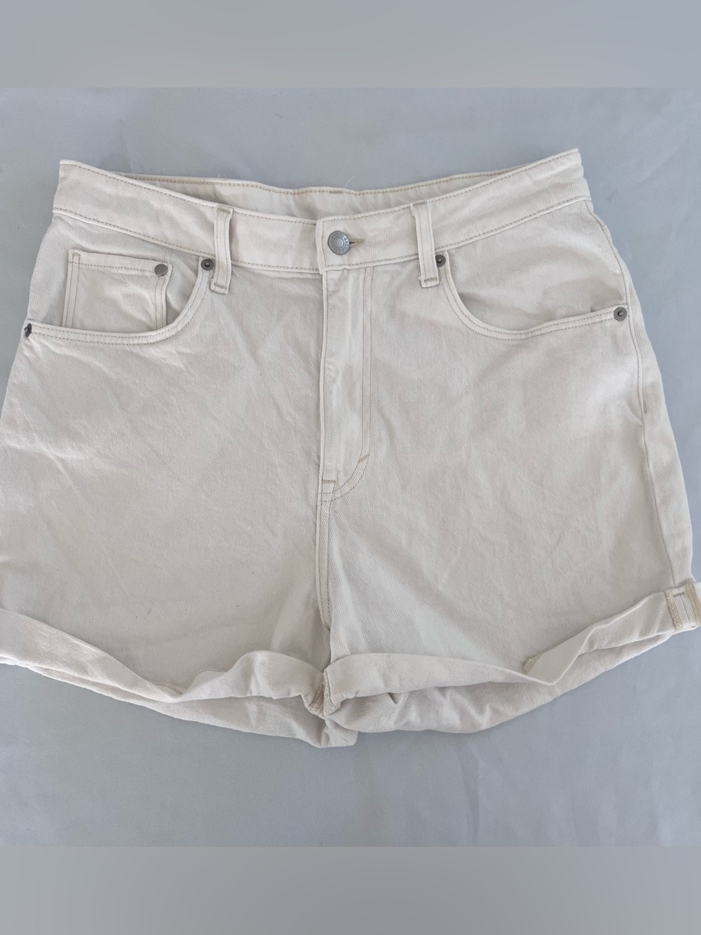 Mom Shorts Classic High-Rise White Denim Shorts